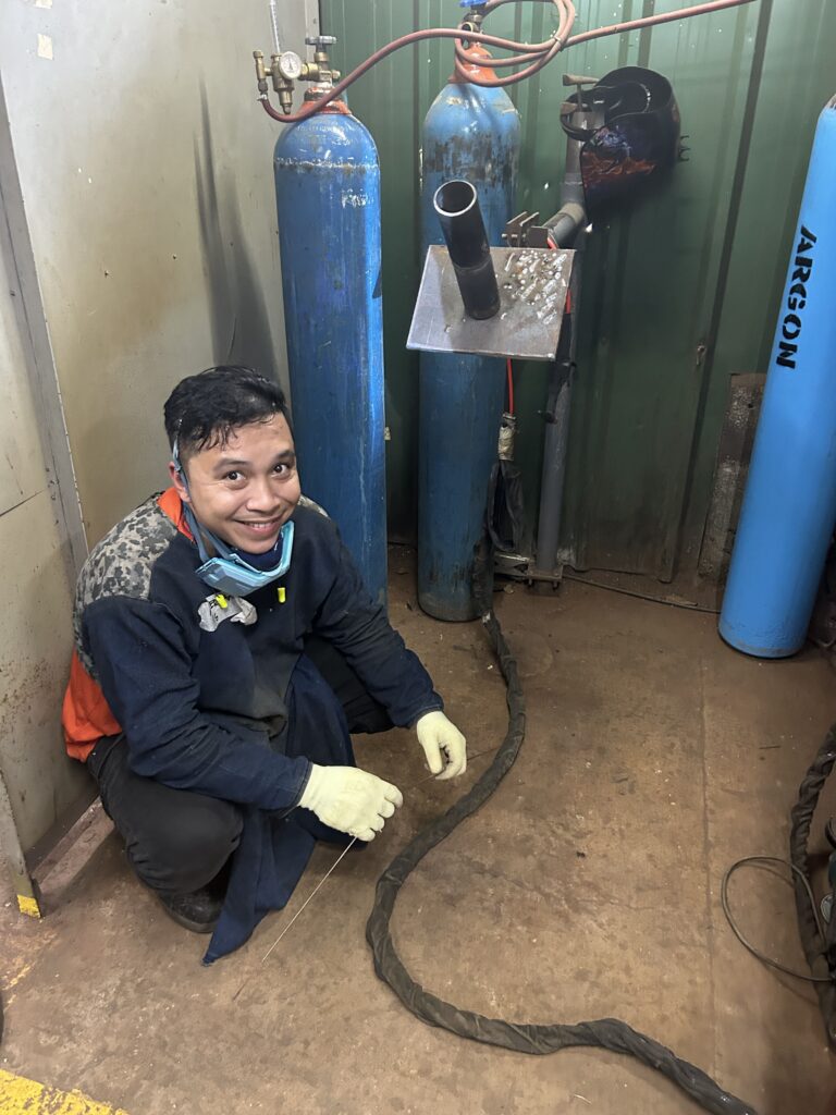 welder skill test with a smile