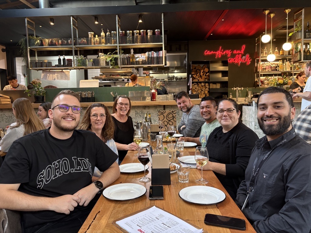 Team Dinner in Melbourne with our two Capetonians